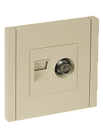 IEK FORTE&PIANO Розетка двойная TV+RJ45 кат.6 FP437 ваниль  (FP-AK20-2-K10)