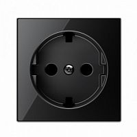 ABB Накладка для розетки SCHUKO с плоской поверхностью SKY стекло черное  (8588.9 CN)  (2CLA858890A2501)