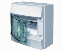 ABB Щит распределительный навесной ЩРн-П-8 пластиковый прозрачная дверь IP65 серый Mistral65 без клемм (1SL1201A00)