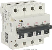 IEK ARMAT Выключатель автоматический четырехполюсный C 8А M10N (AR-M10N-4-C008)