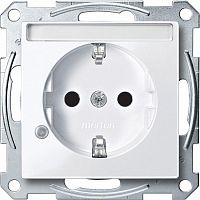 SCHNEIDER ELECTRIC Механизм розетки Schuko с полем для надписи с индикаторной лампой белый (MTN2303-0325)