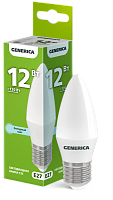 IEK Лампа светодиодная C35 свеча 12Вт 230В 6500К E27 GENERICA (LL-C35-12-230-65-E27-G)