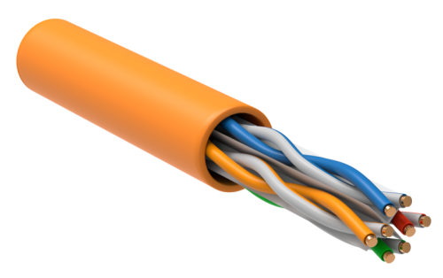 IEK Витая пара U/UTP кат 6 4х2х0.57 LSZH нг(А)-HF оранжевый 305м РФ/Т (LC1-C604-127-T-P-R)