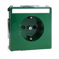 SCHNEIDER ELECTRIC Механизм розетки с полем для надписи зеленый для спец.цепей (MTN2302-4004)