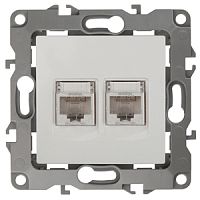 ЭРА Розетка информационная двойная 2XRJ45, , слоновая кость, 12-3108-02 (Б0014730)