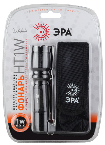 ЭРА Фонарь светодиодный HT1W LED, алюм, чехол, 3хААА, бл  (24/96/576)  (C0028898) фото 3