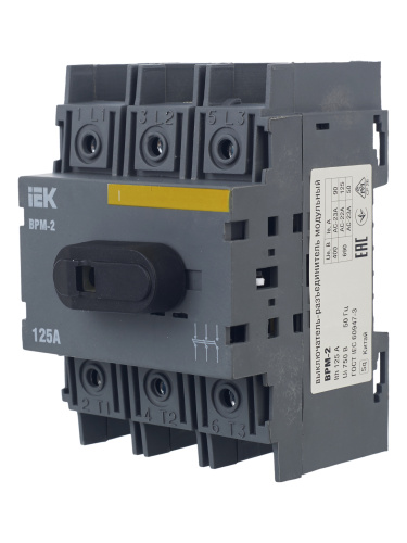 IEK Выключатель-разъединитель модульный ВРМ-2 3P 125А (MVR20-3-125) фото 4