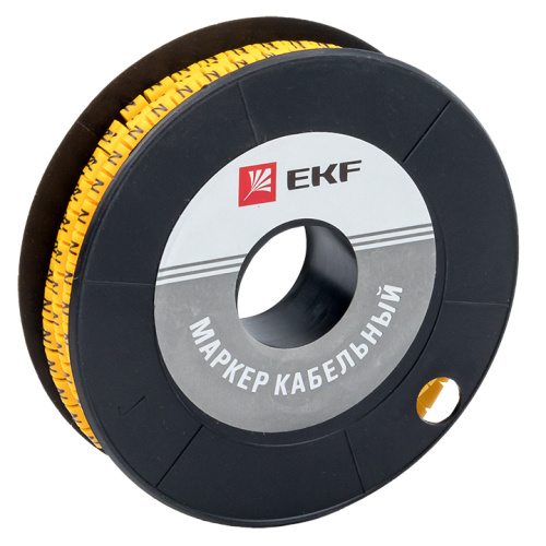 EKF Маркер кабельный 4.0кв.мм N  (500ед)  (ЕС-2) (plc-KM-4-N)