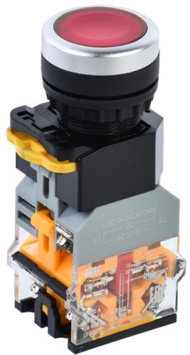 IEK Кнопка D8-11D d=22мм 1з+1р с подсветкой красная (BBT30-11D-3-12-K04) IEK Кнопка D8-11D d=22мм 1з+1р с подсветкой красная (BBT30-11D-3-12-K04)