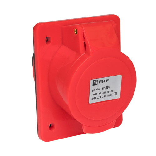 EKF Розетка кабельная 32А 3Р+Е IP44 скрытая 380В 424 (ps-424-32-380)