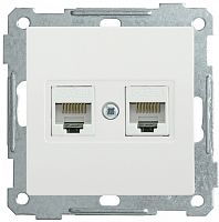 IEK РK10-2-Б Розетка двухместная компьютерная RJ45 Cat5e BOLERO белая IEK  (EKB25-K01)