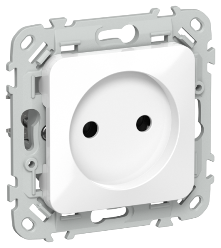 FLITE Розетка без заземления без защитных шторок безвинтовое крепление 10А белый (FI-R10-10-1-K01)
