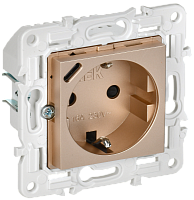 IEK SKANDY Розетка с заземлением с защитными шторками 16А с USB C 18Вт SK-R17Sa песочный  (SK-R14-16-U14-018-K98)