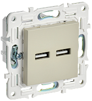 IEK SKANDY Розетка USB A+A 3,1А SK-R15B бежевый  (SK-U21-D31-K10)