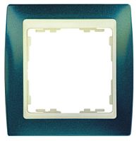 SIMON Рамка на 1 пост, S82, синий металлик - сл.кость (82714-64)