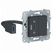 SCHNEIDER ELECTRIC Розетка UNICA NEW HDMI антрацит (NU543054)