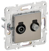 IEK SKANDY Розетка двойная TV+SAT SK-A13N никель  (SK-AF20-O-K50)