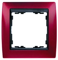 SIMON Рамка на 1 пост, S82, гранатовый металлик - графит (82814-37)