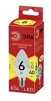 ЭРА Лампа светодиодная ECO LED B35-6W-827-E14  (диод, свеча, 6Вт, тепл, E14  (10/100/3500)  (Б0020618)