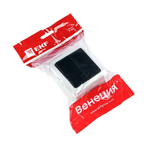 EKF Выключатель Венеция 2-клавишный 10А IP54 серый (EVV10-023-30-54) фото 2