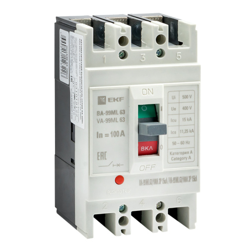 EKF Автоматический выключатель ВА-99М 63/100А 3P 15кА Basic (mccb99-63-100mI)