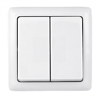 SCHNEIDER ELECTRIC ХИТ Выключатель наружный двухклавишный изоляционная пластина белый (VA56-232I-B)