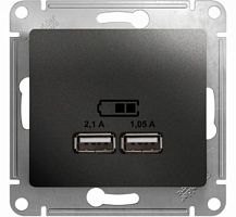 SCHNEIDER ELECTRIC GLOSSA Розетка USB антрацит в рамку 5В/2100мА (GSL000733)