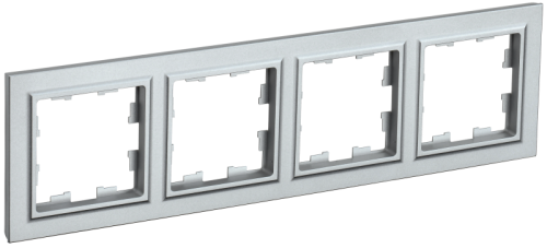 BRITE Рамка 4 поста РУ-4-БрА алюминий (BR-M42-K47)