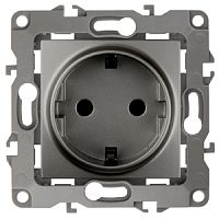 ЭРА Розетка 2P+E Schuko, 16A-250В, , графит, 12-2101-12 (Б0019319)