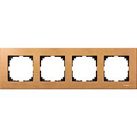 SCHNEIDER ELECTRIC Рамка 4 поста деревянная бук (MTN4054-3470)