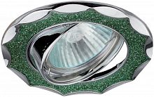 ЭРА Светильник  декор звезда  со стеклянной крошкой MR16,12V/220V, 50W, хром/зеленый  DK17 CH/SH GR  (C0043754)