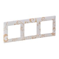 LEGRAND Valena LIFE Рамка 3 поста Ампир белый универсальная (754103 )