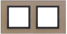 SIMON Рамка на 2 поста, S82N, медь - графит (стекло) (82827-34)