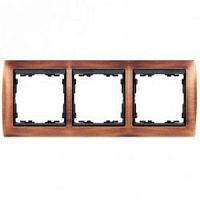 SIMON Рамка на 3 поста, S82, античная медь - графит (82834-36)