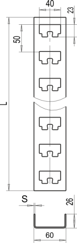 Стойка кабельная К-1152 УХЛ2.5 оцинкованная 2.0мм (К1152УХЛ2,5)