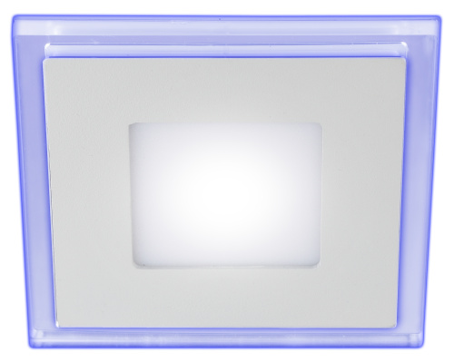 ЭРА LED 4-6 BL Точечные светильники  светодиодный квадратный c cиней подсветкой LED 6W 220V 4000K (Б0017495) фото 2