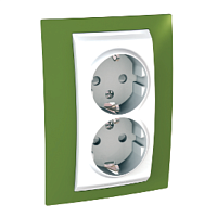 SCHNEIDER ELECTRIC UNICA Розетка двойная с заземляющими контактами фисташков (MGU63.067.866)