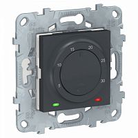 SCHNEIDER ELECTRIC Термостат UNICA NEW электронный 8А встроенный термодатчик антрацит (NU550154)