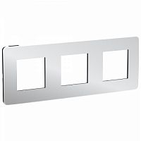 SCHNEIDER ELECTRIC Рамка UNICA STUDIO трехпостовая хром/антрацит (NU280656)