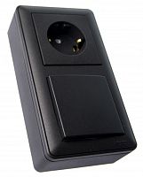 SCHNEIDER ELECTRIC W59 коробка подъемная для наружного монтажа с рамкой 2-местная, черный бархат (KP-252-68)