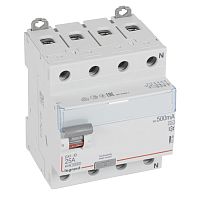 LEGRAND Выключатель дифференциального тока  (УЗО) DX3 4П 25А А 500мА N справа (411789 )