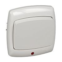 SCHNEIDER ELECTRIC Переключатель РОНДО 1 клавиша с индикатором  (250В, 6А)скрытой установки слоновая кость (S66-004-SI)