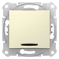 SCHNEIDER ELECTRIC Sedna Выключатель кнопочный с подсветкой бежевый (SDN1600147)