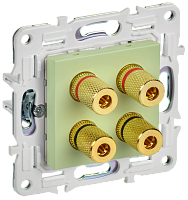 IEK SKANDY Аудиорозетка 4-местная SK-A01G мятный  (SK-S40-K06)