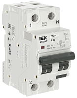 IEK ARMAT Автоматический выключатель дифференциального тока B10N 1P+NP B10 30мА тип A (36мм)  (AR-B10N-1N-B010A030)