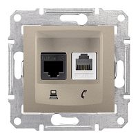 SCHNEIDER ELECTRIC Sedna Розетка телефон/компьютер титан (SDN5200168)