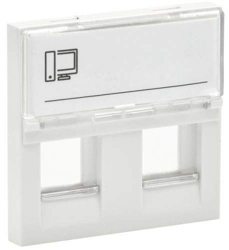 IEK PRIMER Панель лицевая Keystone (2 модуля 2 входа) белая  (PR-KK40D-PLK2-0-2-K01)