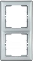 IEK Рамка двухместная вертикальная BOLERO серебряный (EMB21-K23)