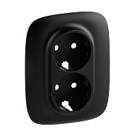 LEGRAND Valena ALLURE Лицевая панель для двойной силовой розетки 2х2К+З Антрацит (754958 )