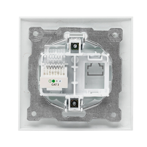 EKF Валенсия розетка телефонная RG-11 1-местная белая EKF PROxima (EWT01-034-10) фото 4